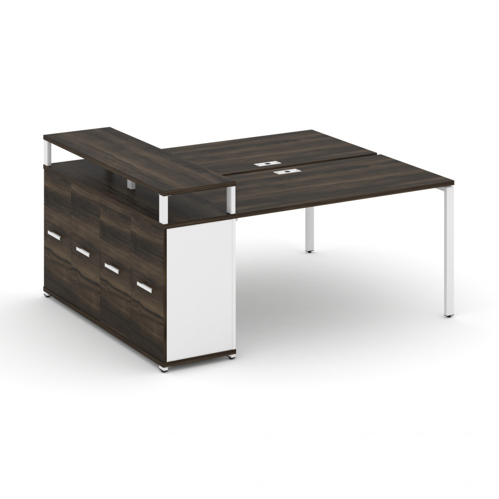 Concept Рабочая станция с опорным распаш. шкафом с верх. горизонтом  CN.DRS-223 W Дуб Мали/Белый Бри