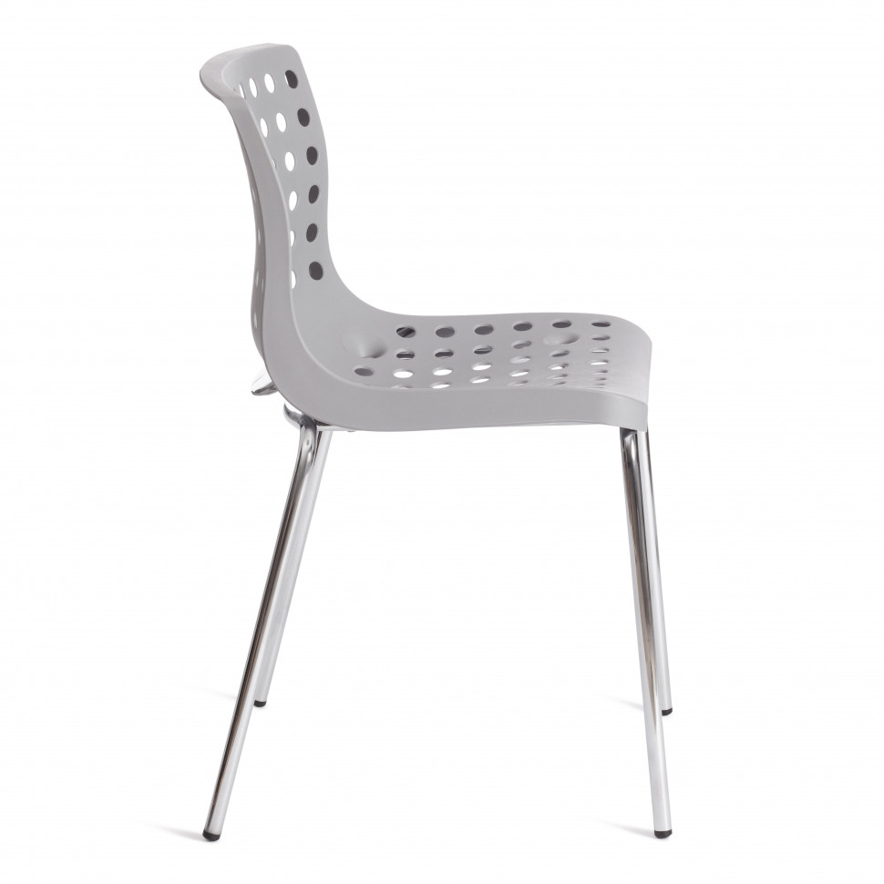 Стул SKALBERG (mod. C-084-A) металл/пластик, 46 х 56 х 79 см, Grey (серый) / Chrome (хром)