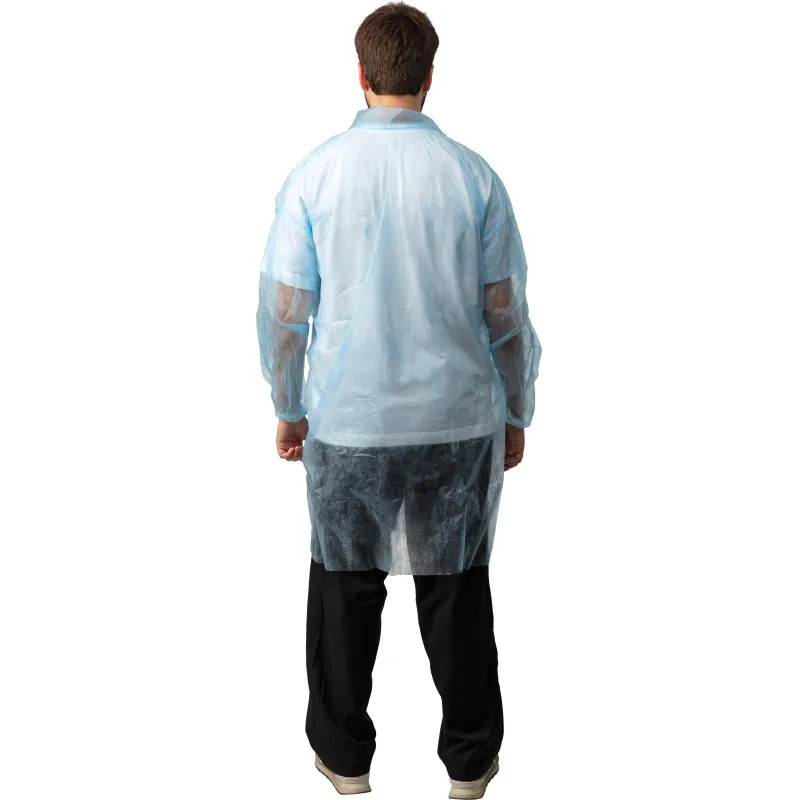 Халат н/с процед, рук.рез, на липуч, XXL, дл.110см, пл 17, голуб, 10шт/уп