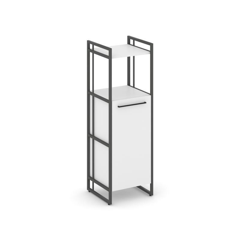 Rift Шкаф 3 ниши узкий RF.SU-32 (R) Белый Бриллиант/Металл Антрацит/Черный Ручки 420*396*1286