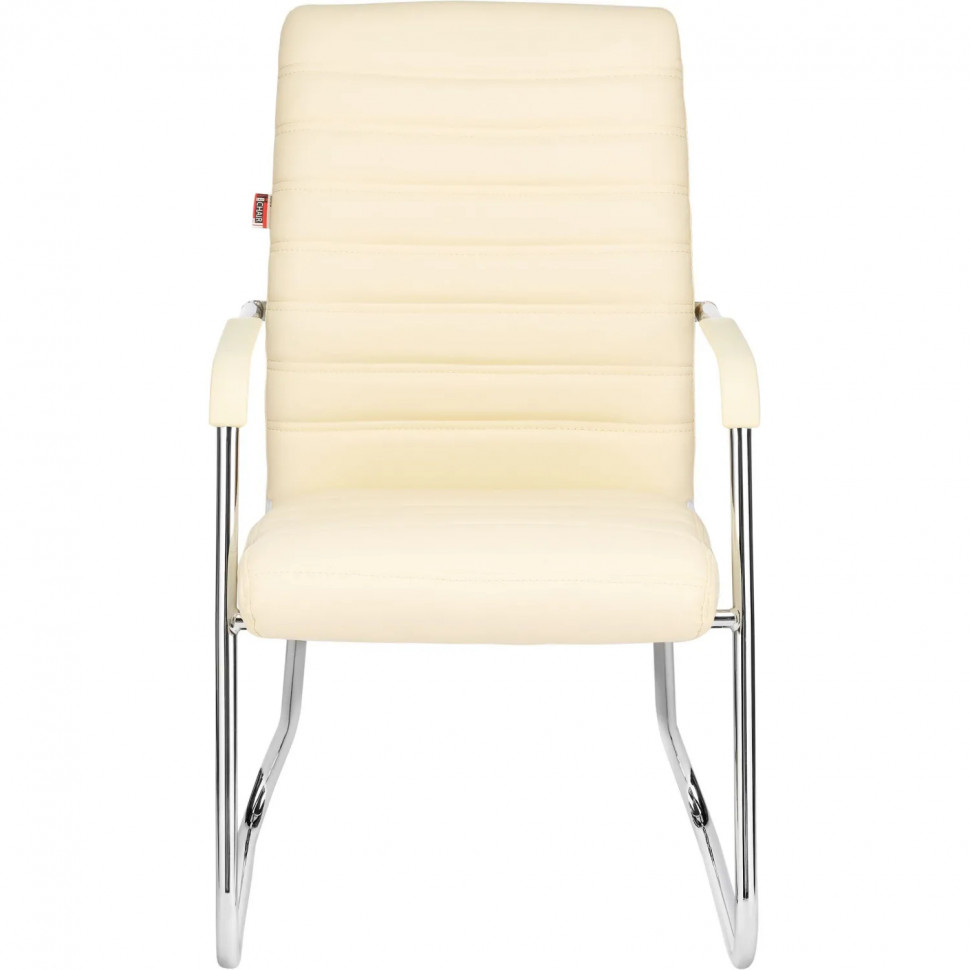 Конференц-кресло BN_TQ_Echair-806 VPU-1 кожзам бежевый, хром