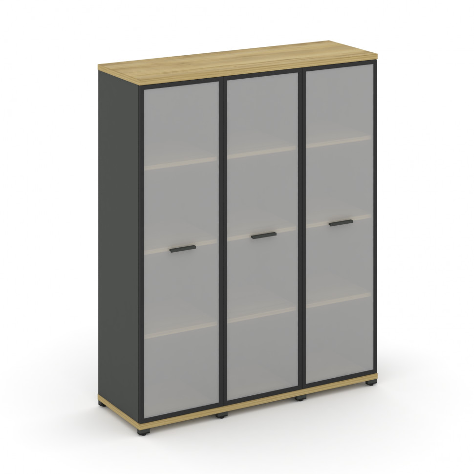 Concept Шкаф 3 узкие секции, 4 ниши CN.STU-436 RMB A Дуб Винченцо/Антрацит/Металл Антрацит/Сатин 125
