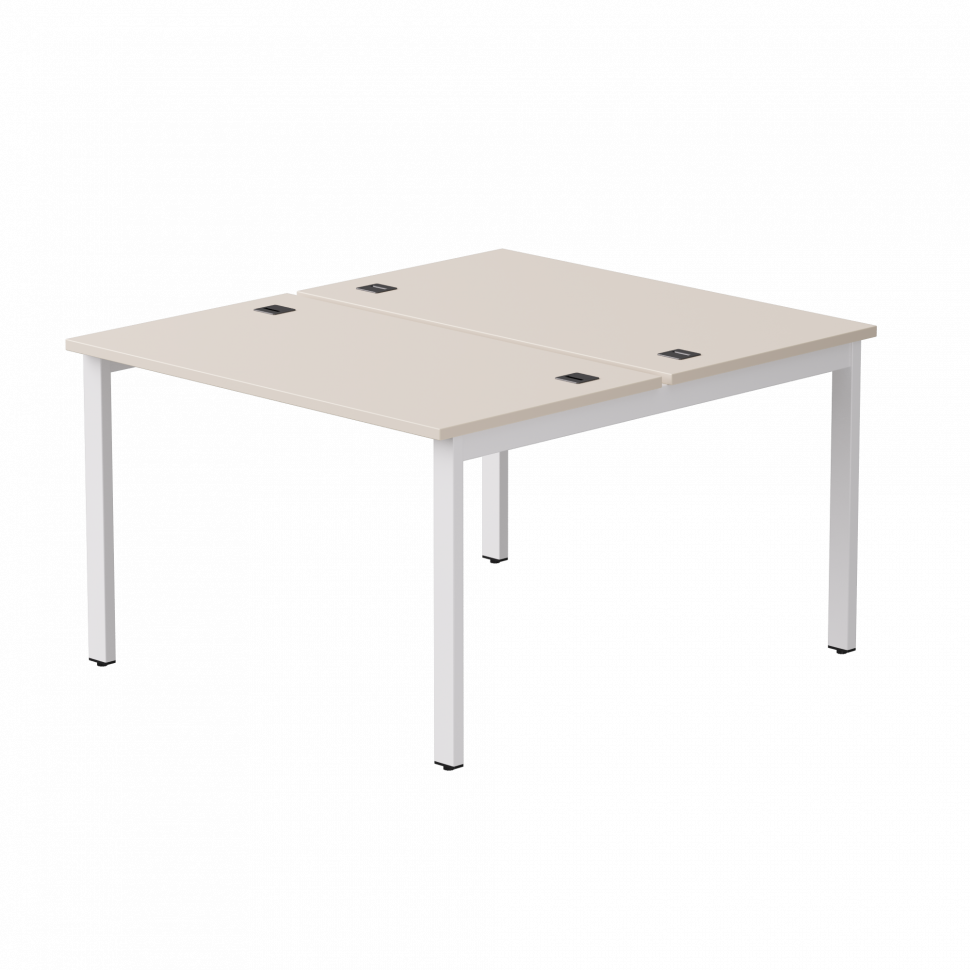 Бенч-система на 2 места Everprof EVO (ЭВО) на металлокаркасе 1180х670(1370)x755 Кашемир/Белый