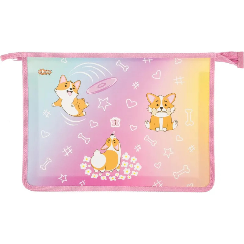 Папка для тетрадей   Corgi time,А4,молн.,пласт.,ПТ-813