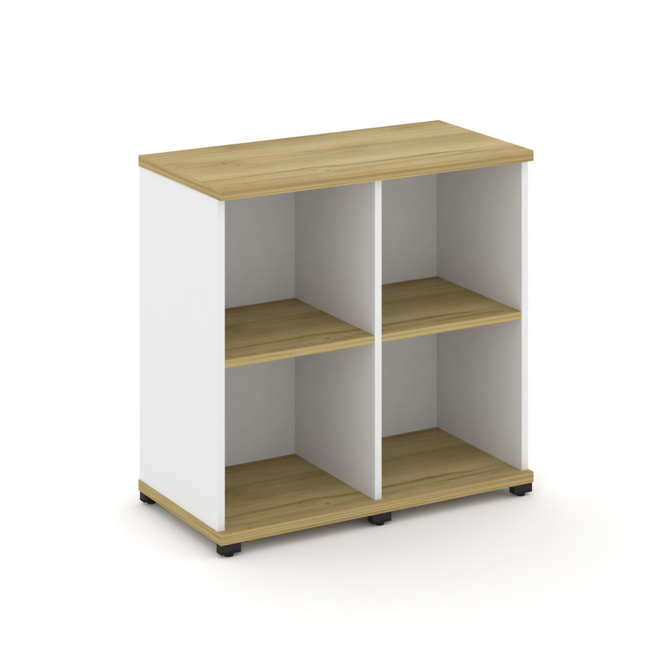 Concept Стеллаж 2 узкие секции, 2 ниши CN.STU-220 Дуб Винченцо/Белый Бриллиант/Металл Черный 836*420