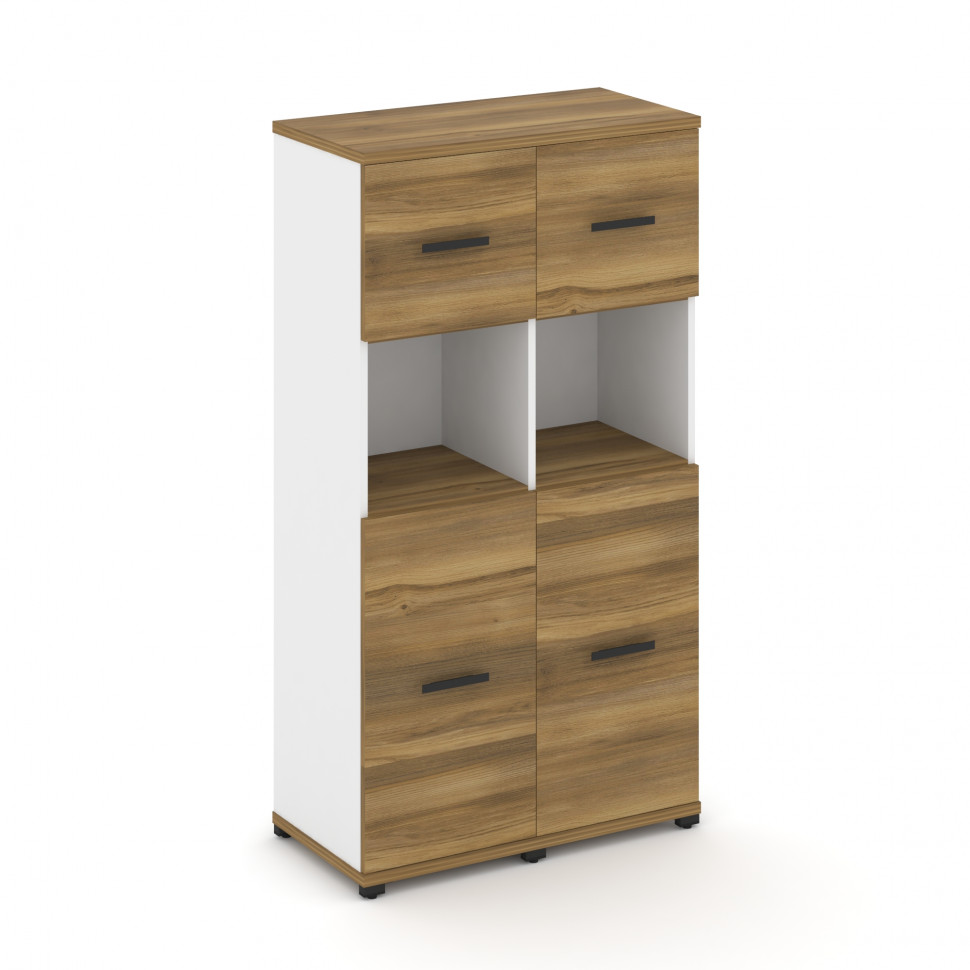 Concept Шкаф 2 узкие секции, 4 ниши CN.STU-425 B Сандал Янтарный/Белый Бриллиант/Металл Черный 836*4