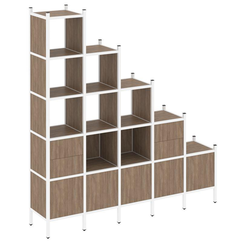 Loft Прямой стеллаж VR.L-23 Дуб Аризона/Металл Белый 2110*446*2280 Loft Прямой стеллаж VR.L-23 Дуб Аризона/Металл Белый 2110*446*2280