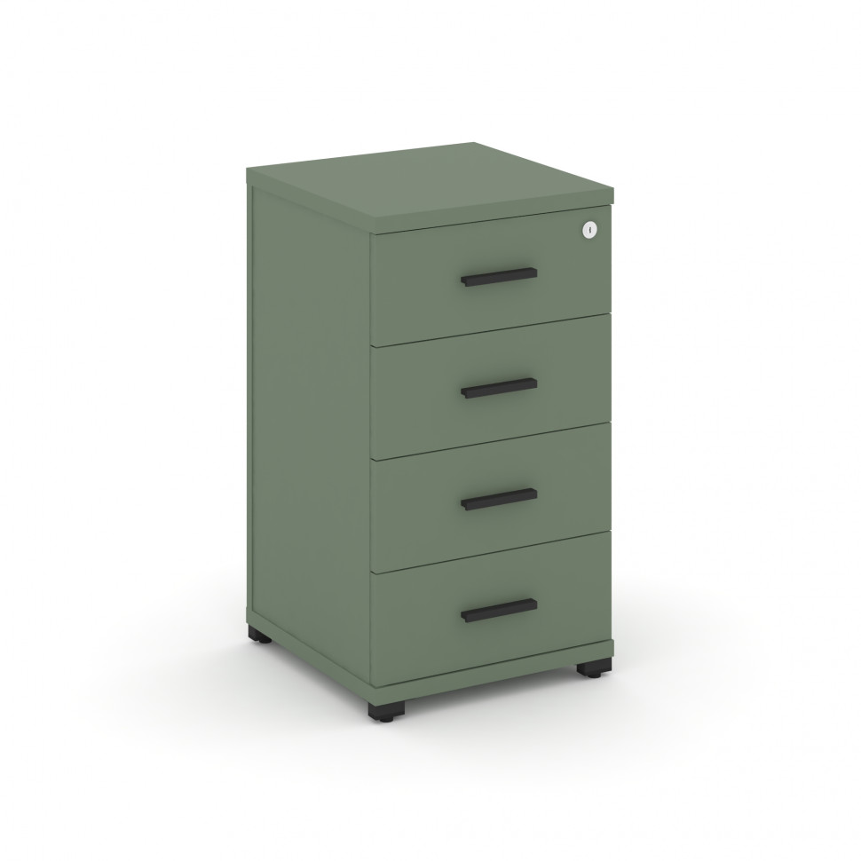 Concept Тумба опорная/приставная 4 ящ. CN.TUO-002 B Кобо/Металл Черный 420*420*750