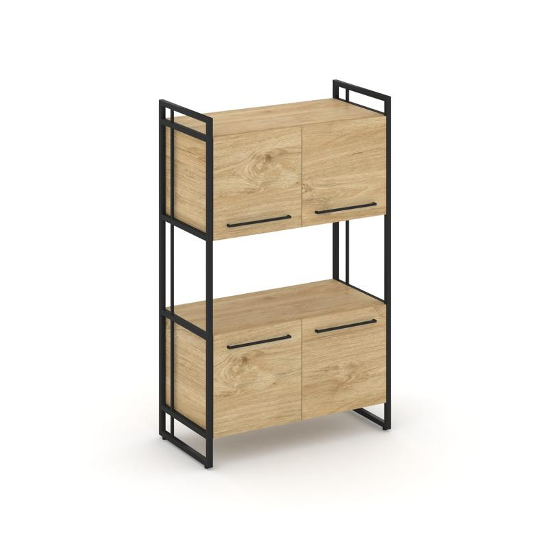 Rift Шкаф 3 ниши широкий RF.SS-33 Тиквуд Светлый/Металл Черный/Черный Ручки 798*396*1286