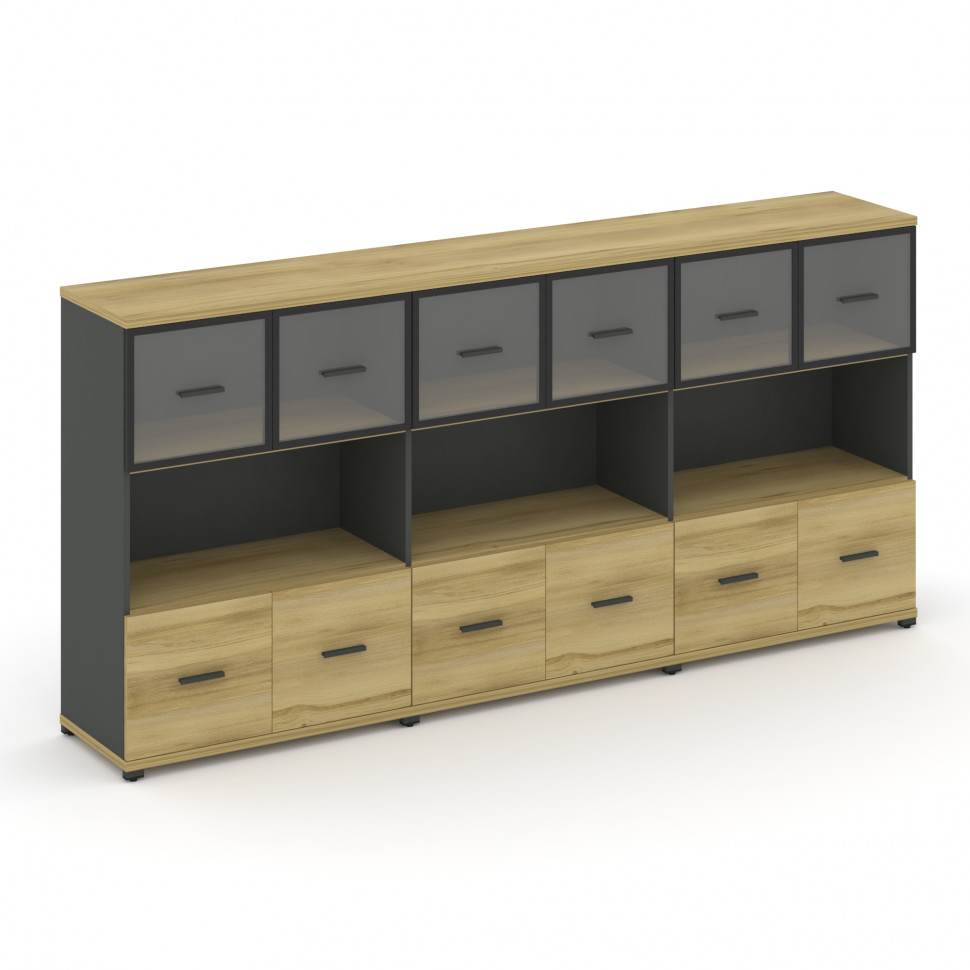 Concept Шкаф 3 широкие секции, 3 ниши CN.STS-335 RPB A Дуб Винченцо/Антрацит/Металл Антрацит/Прозрач Concept Шкаф 3 широкие секции, 3 ниши CN.STS-335 RPB A Дуб Винченцо/Антрацит/Металл Антрацит/Прозрач