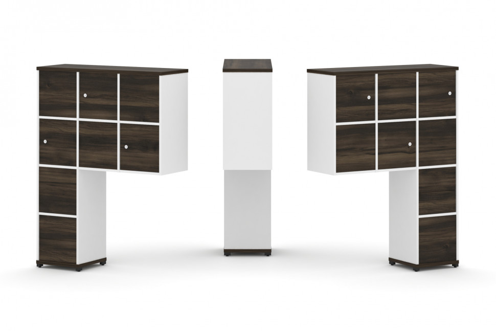 Concept Надставка высокая CN.DNV-004 Дуб Мали/Белый Бриллиант/Металл Черный 1099*350*1486