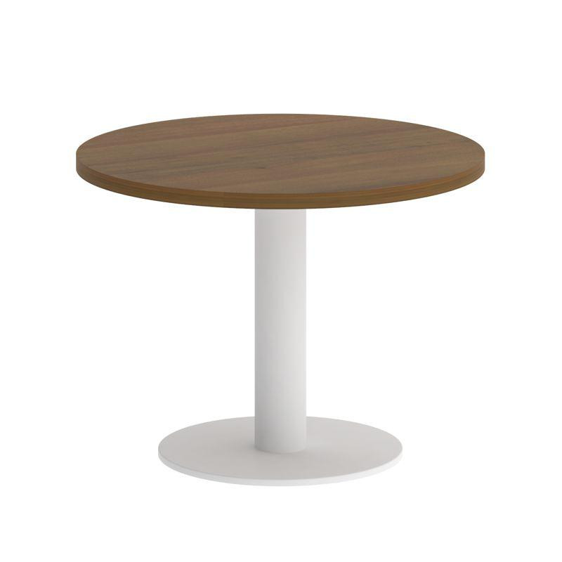 Riva Стол журнальный круглый А.СЖ-1 Орех Гварнери/Металл Белый 600*600*450