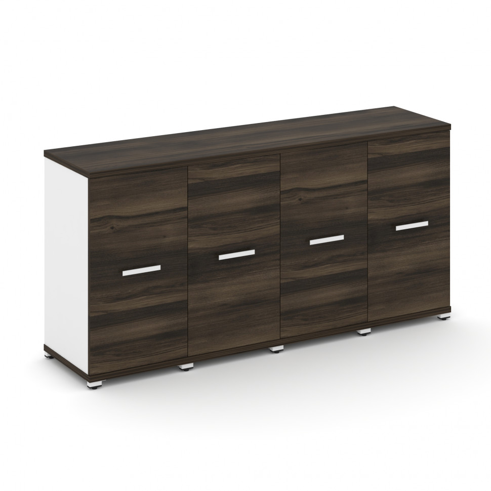 Concept Шкаф 4 узкие секции, 2 ниши CN.STU-243 W Дуб Мали/Белый Бриллиант/Металл Белый 1668*420*818