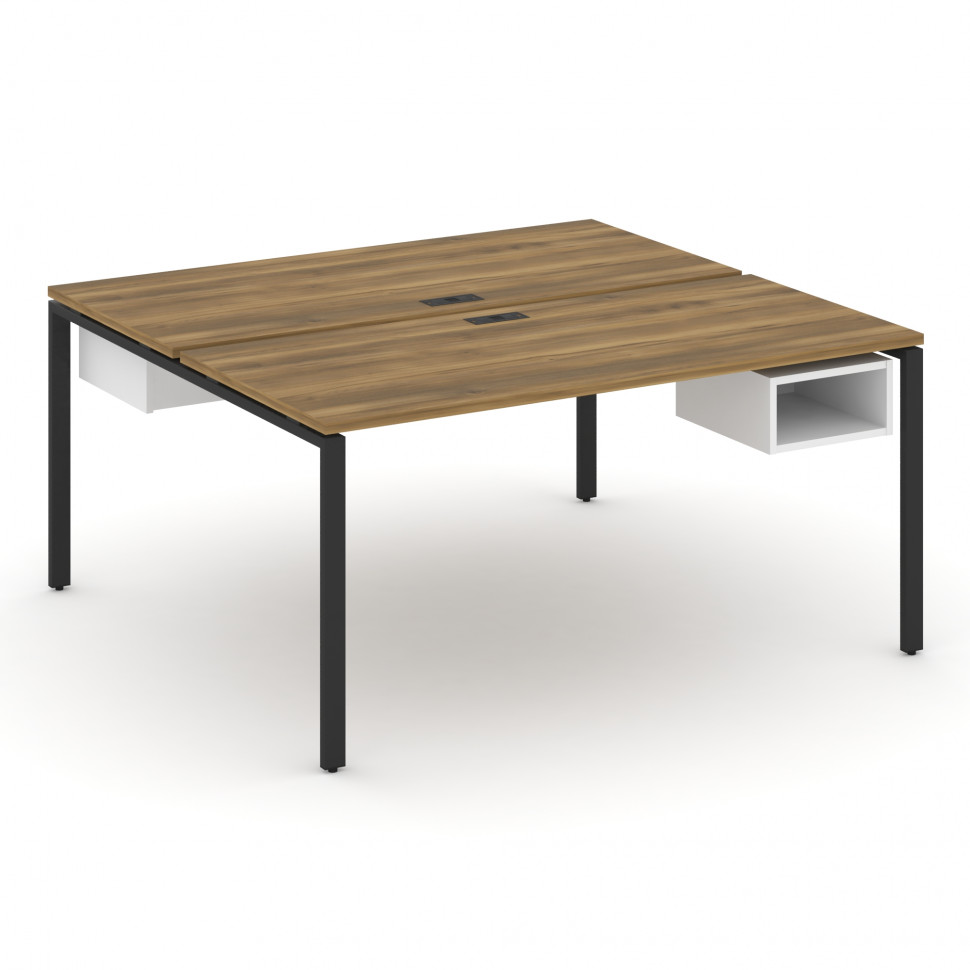 Concept Рабочая станция 2 сторонняя с подвесными тумбами на 2 места CN.DRS-104 Сандал Янтарный/Белый