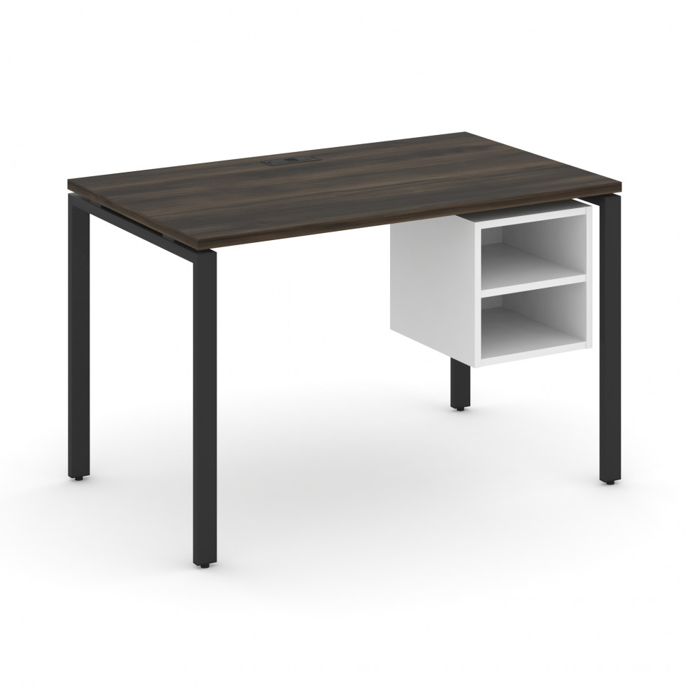 Concept Стол рабочий с подвесной тумбой с 2 открытыми нишами CN.SP-106 Дуб Мали/Белый Бриллиант/Мета
