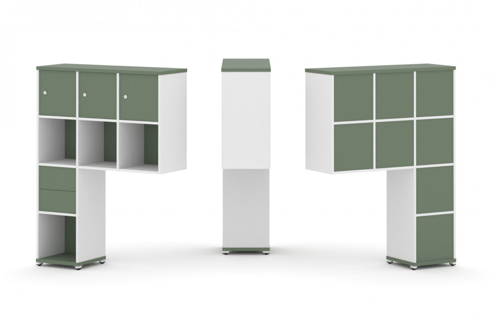 Concept Надставка высокая CN.ONV-004 Кобо/Белый Бриллиант/Металл Белый 1099*350*1486