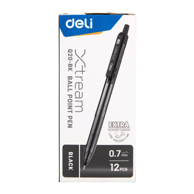 Ручка шариковая автомат. Deli X-tream, д.ш.0,7 мм, линия 0,4 мм, черн