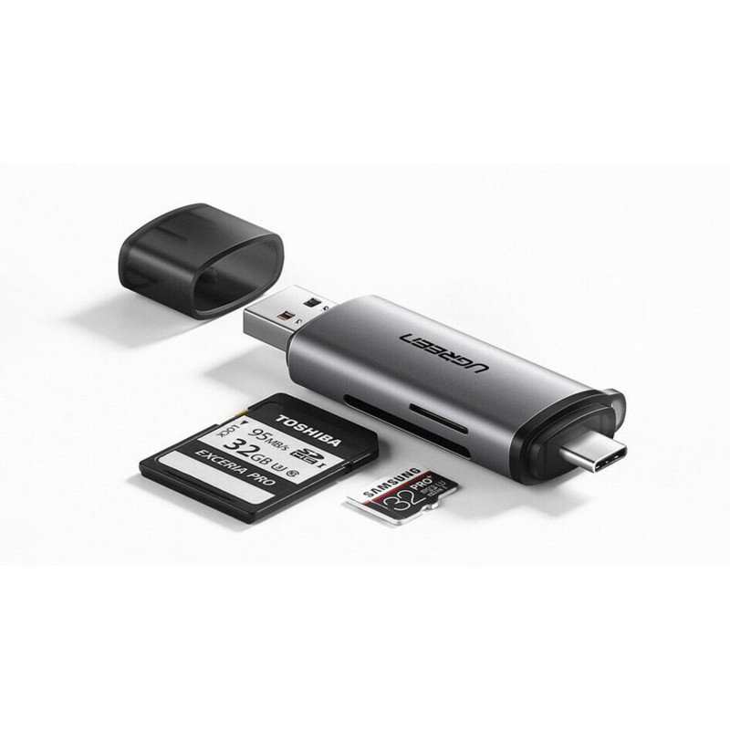 Картридер UGREEN USB-C + USB-A 3.0 для карт памяти TF/SD (50706)