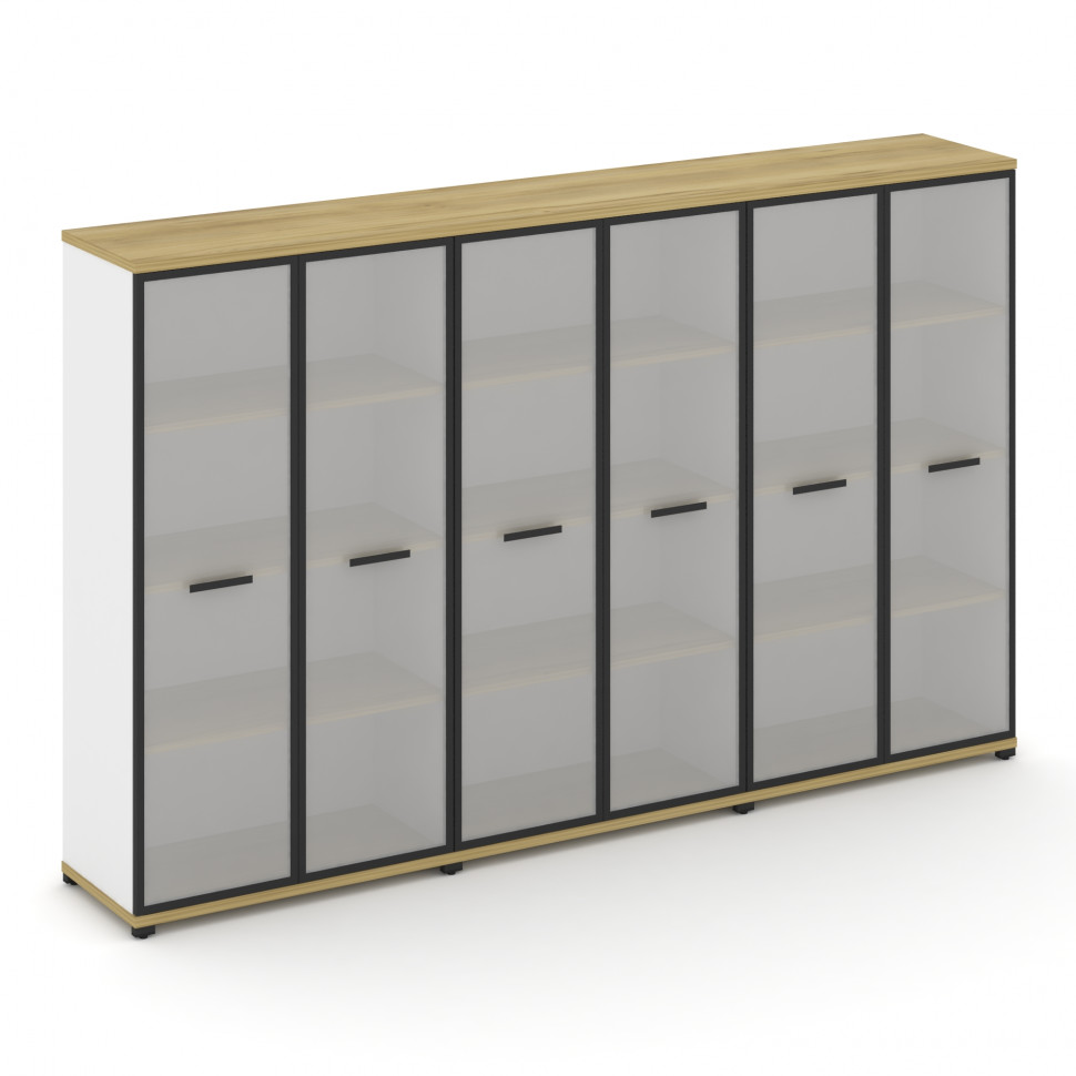 Concept Шкаф 3 широкие секции, 4 ниши CN.STS-436 RMB B Дуб Винченцо/Белый Бриллиант/Металл Черный/Са Concept Шкаф 3 широкие секции, 4 ниши CN.STS-436 RMB B Дуб Винченцо/Белый Бриллиант/Металл Черный/Са