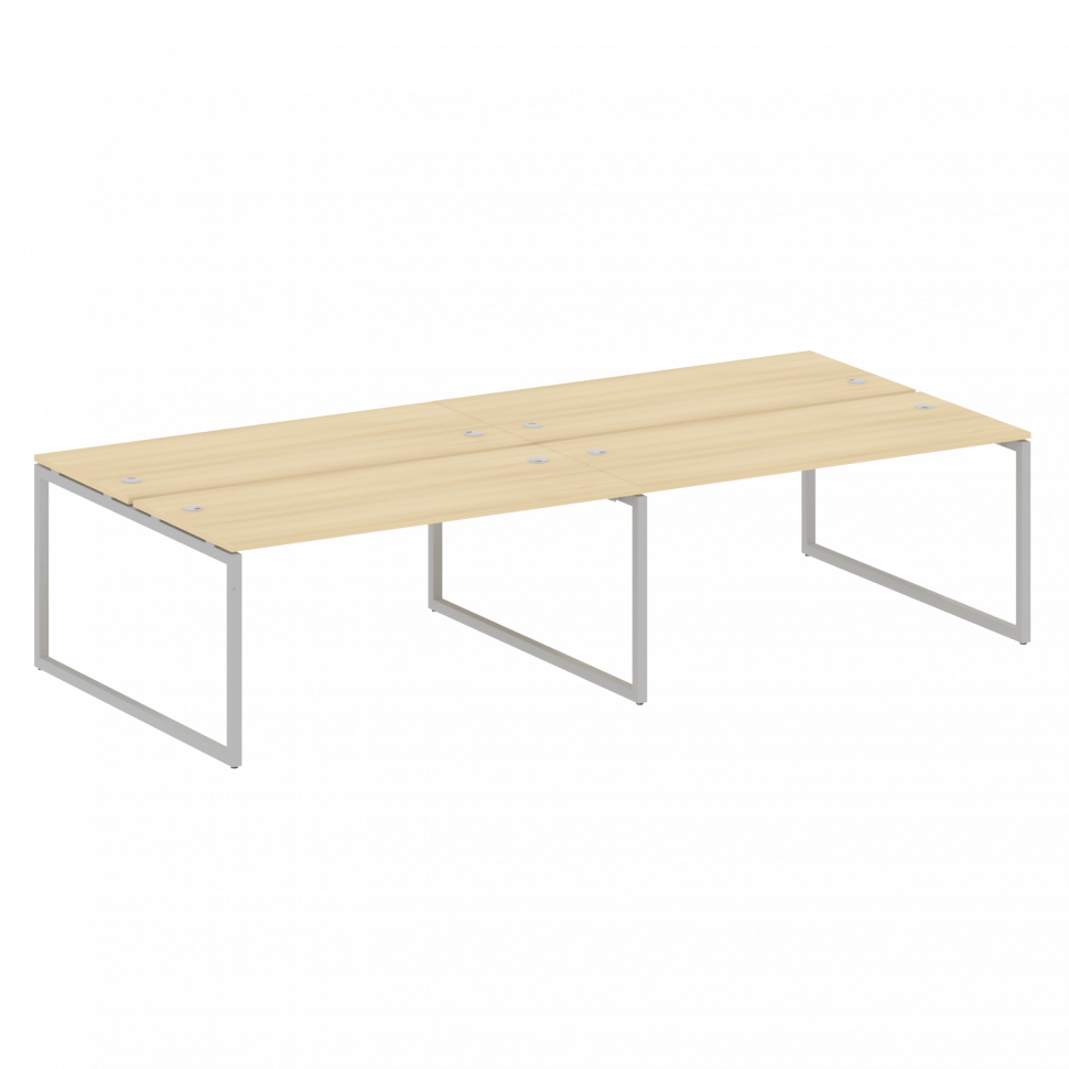 Metal System Quattro Рабочая станция на 4 места на О-образном м/к 40БО.СМ-4.4 Акация Лорка/Металл Се