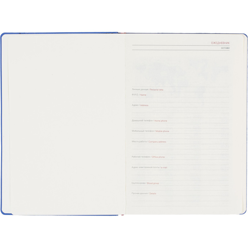 Ежедневник недатированный а5 147x212 мм Marseille синий 272 стр. 3-215/01