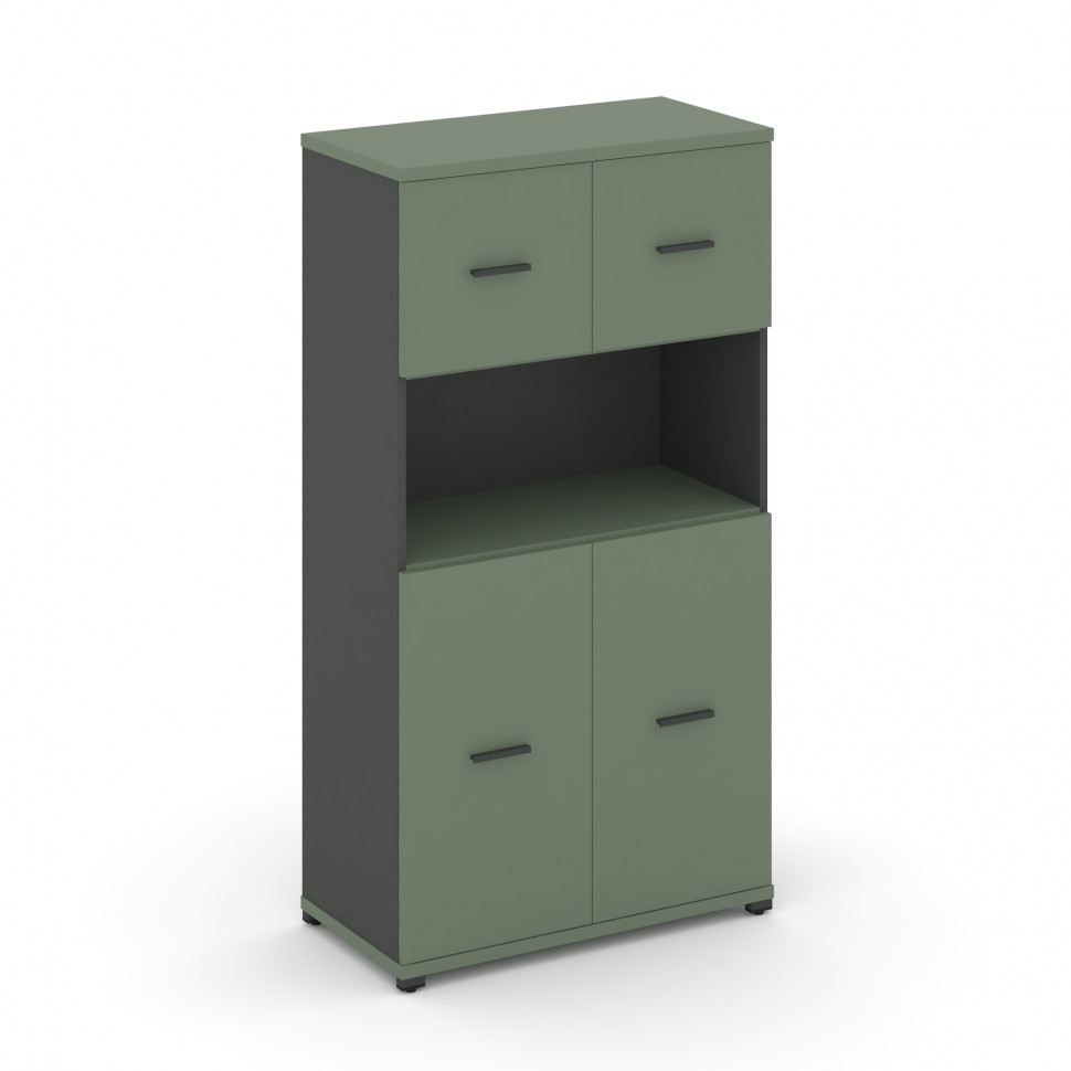 Concept Шкаф 1 широкая секция, 4 ниши CN.STS-415 A Кобо/Антрацит/Металл Антрацит 836*420*1554