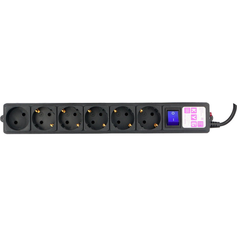 Сетевой фильтр Power Cube 5м 6 розеток, 16А/3,5кВт, провод 3x1,0