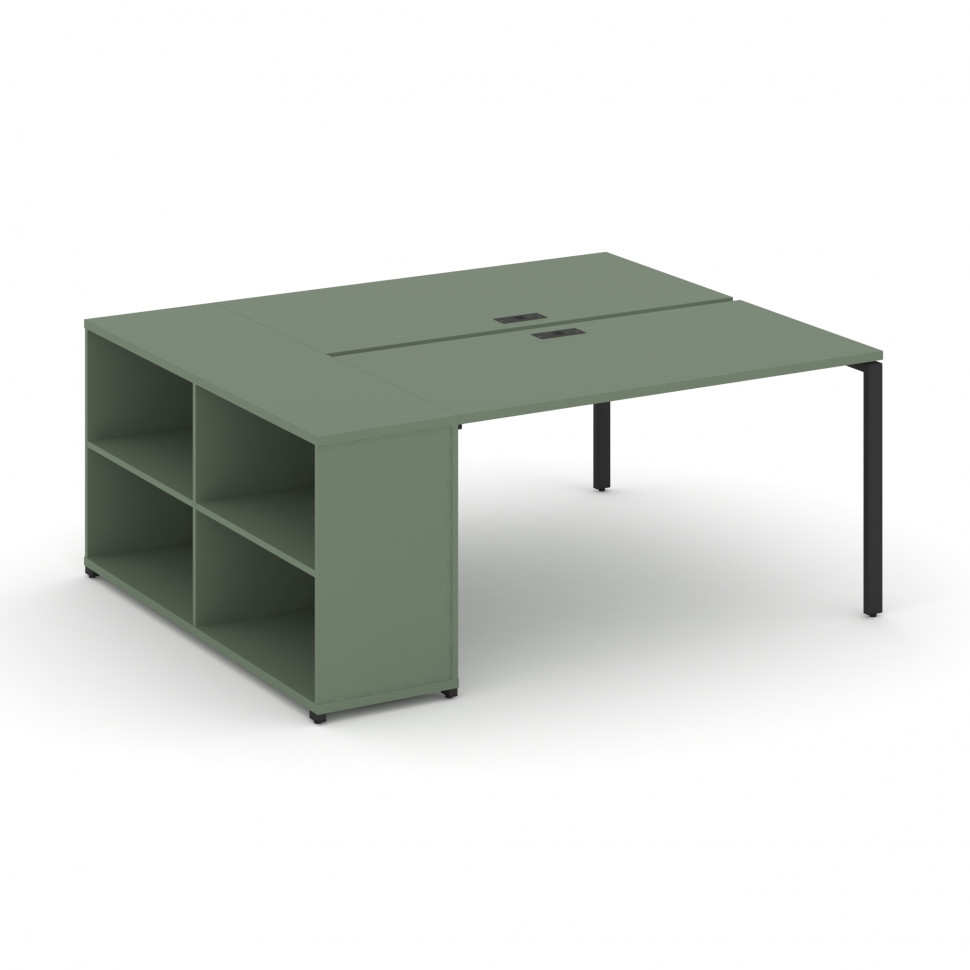 Concept Рабочая станция с опорным стеллажом CN.DRS-203 Кобо/Металл Черный 1800*1480*750