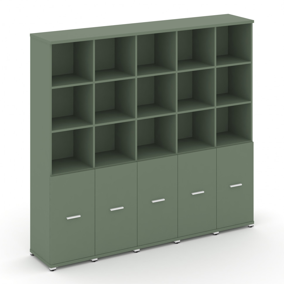 Concept Шкаф 5 узких секций, 5 ниш CN.STU-551 W Кобо/Металл Белый 2084*420*1922