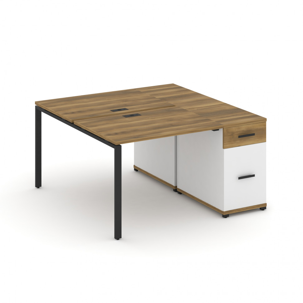 Concept Рабочая станция с 1 опорной тумбой CN.DRS-405 B Сандал Янтарный/Белый Бриллиант/Металл Черны Concept Рабочая станция с 1 опорной тумбой CN.DRS-405 B Сандал Янтарный/Белый Бриллиант/Металл Черны