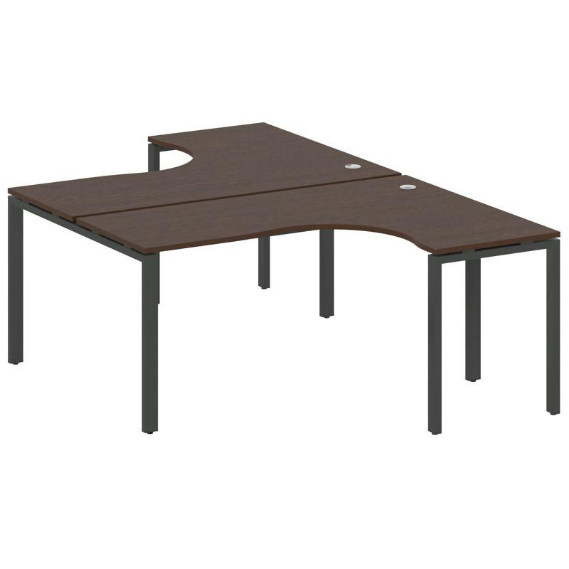 Metal System Рабочая станция криволинейная на П-образном м/к БП.РАС-СА-2.4 Венге Цаво/Металл Антраци