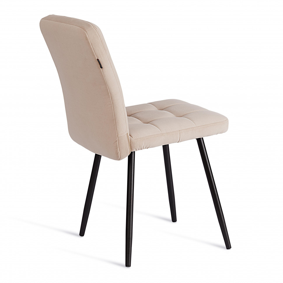Стул обеденный Medeo  (2 шт. в упаковке) LT, велюр, бежевый/черный, 7, 45х56х89 см