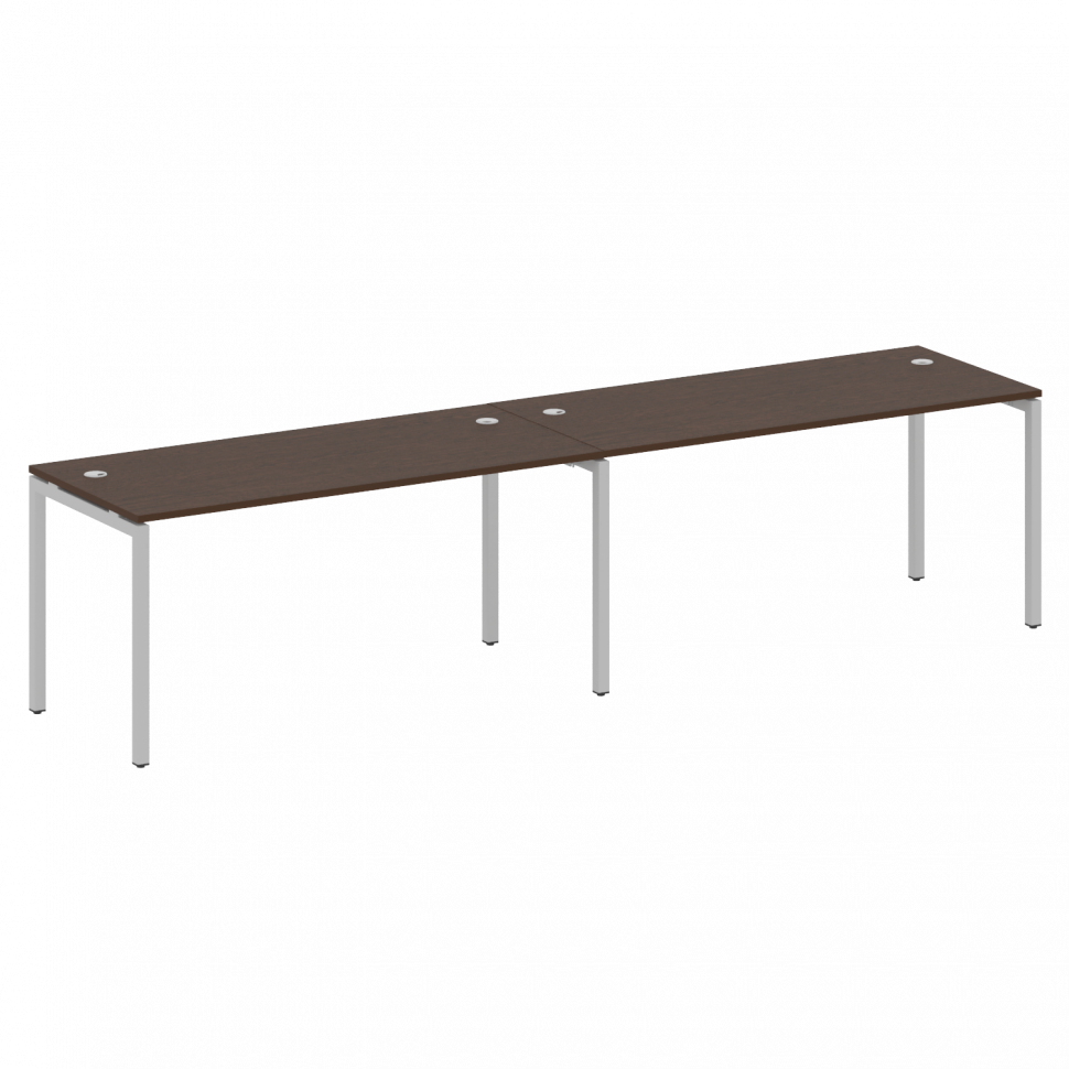 Metal System Quattro Рабочая станция на 2 места на П-образном м/к 40БП.СМ-2.4 Венге Цаво/Металл Серы