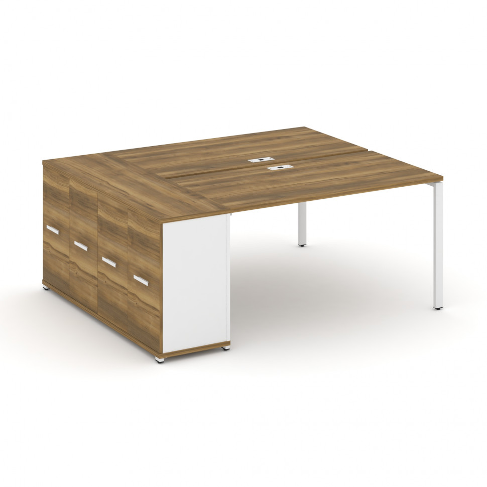 Concept Рабочая станция с опорным распаш. шкафом CN.DRS-219 W Сандал Янтарный/Белый Бриллиант/Металл