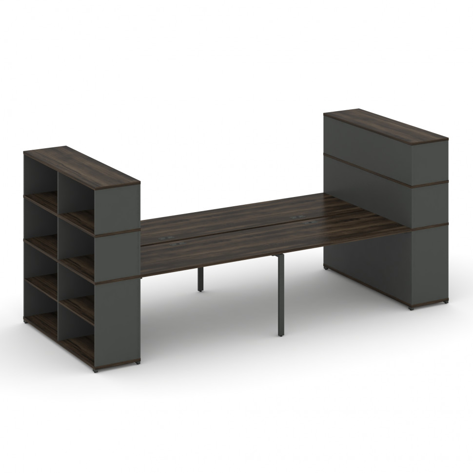 Concept Рабочая станция с опорными стеллажами с надставкой выс. CN.DRS-259 Дуб Мали/Антрацит/Металл Concept Рабочая станция с опорными стеллажами с надставкой выс. CN.DRS-259 Дуб Мали/Антрацит/Металл