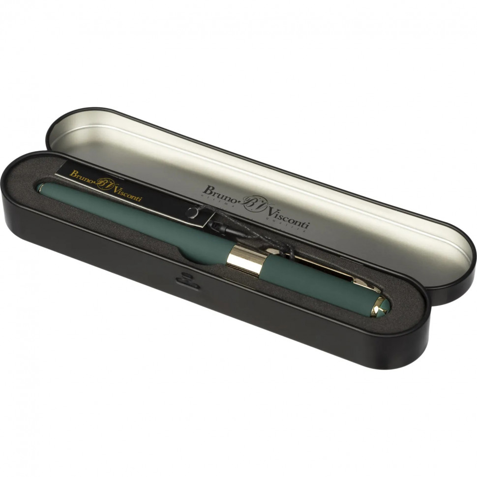 Ручка шариковая MONACO 0.5мм,син,корп.зел/футляр черный, 20-0125/603