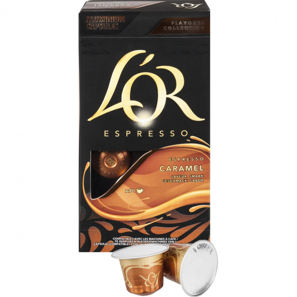Кофе в капсулах L'OR Espresso Caramel натуральный жареный молотый 10шт/уп