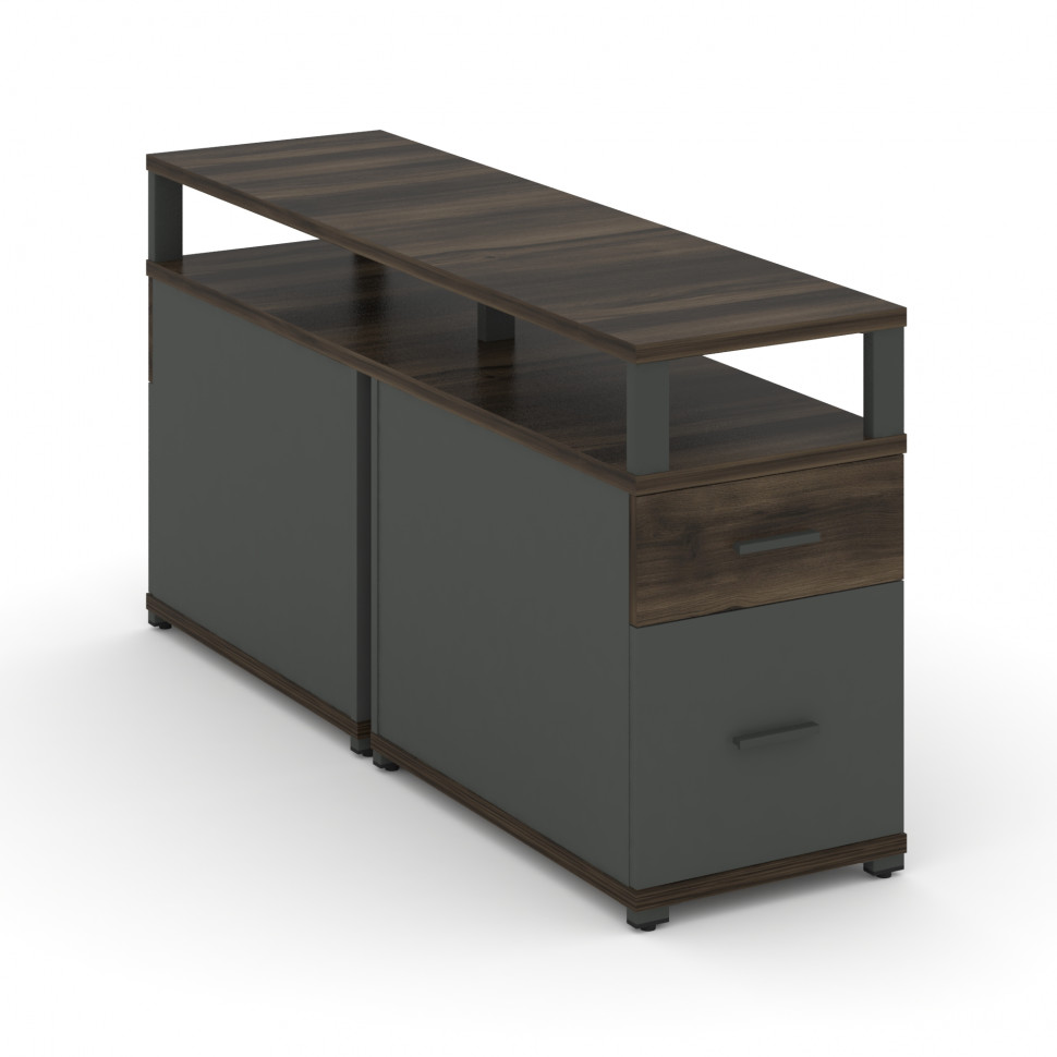 Concept Тумба двухсторонняя приставная 1 ящ.+1 распаш. фасад с надставкой. CN.DTGP-002 A Дуб Мали/Ан