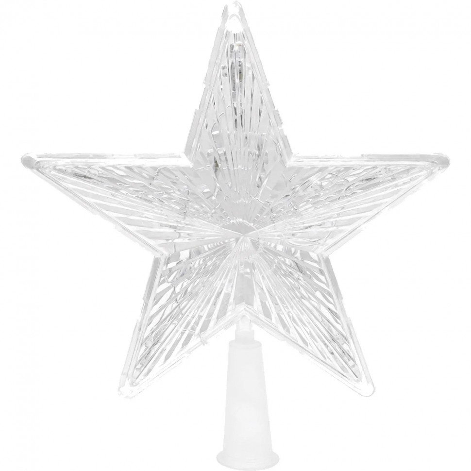Верхушка Белая звезда, 19х19см, 15 LED, 1 режим, мульти НВУ-0002