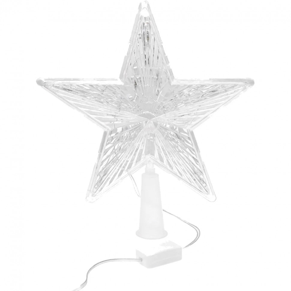 Верхушка Белая звезда, 19х19см, 15 LED, 1 режим, мульти НВУ-0002