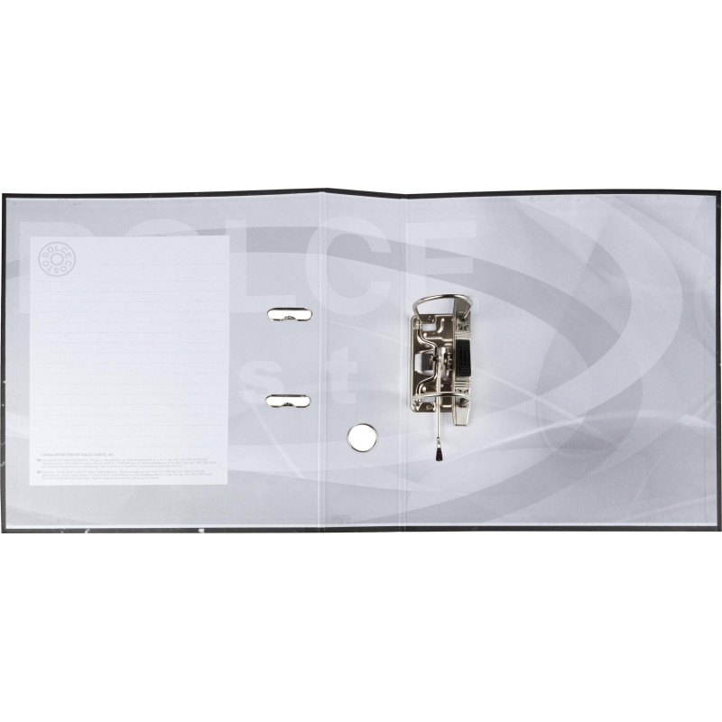 Папка-регистратор А4, 75мм мрамор, черный, б/метал. уголка