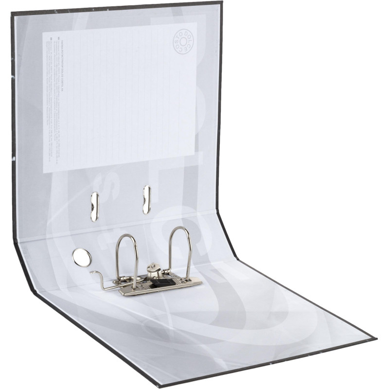 Папка-регистратор А4, 75мм мрамор, черный, б/метал. уголка