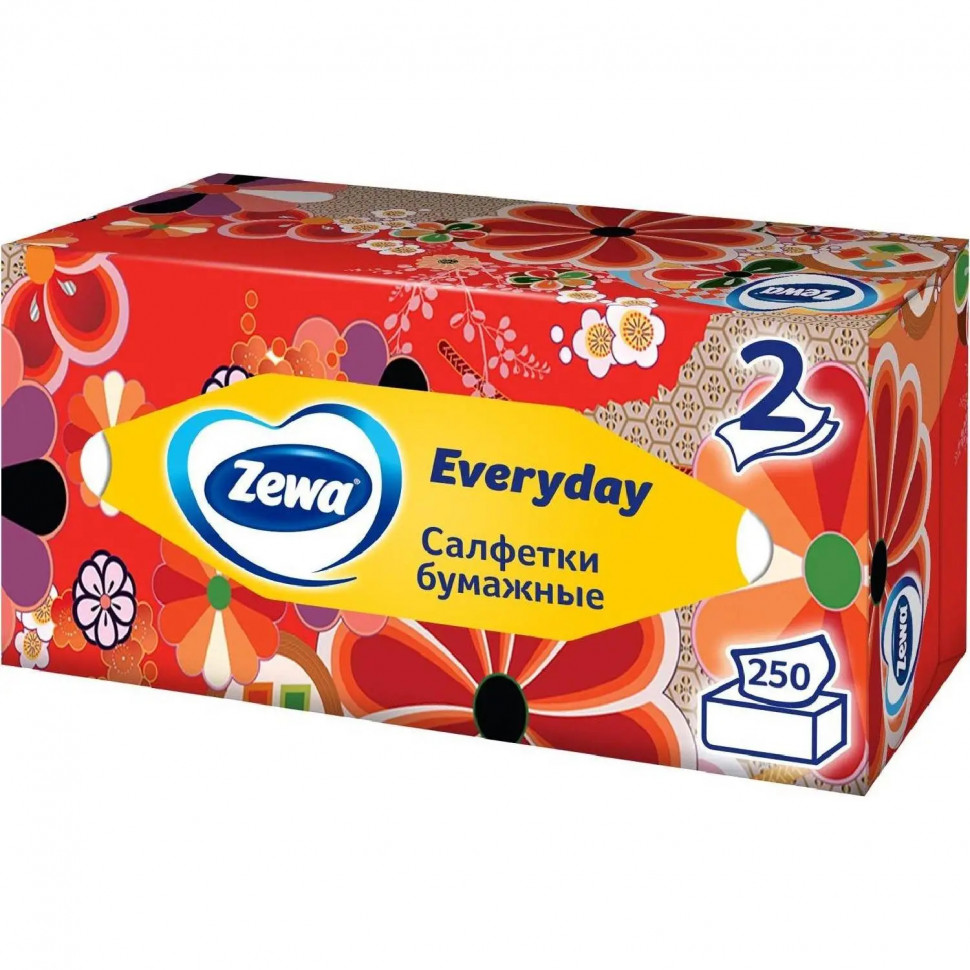 Салфетки косметические ZEWA Everyday 2-сл 250шт/уп 8679