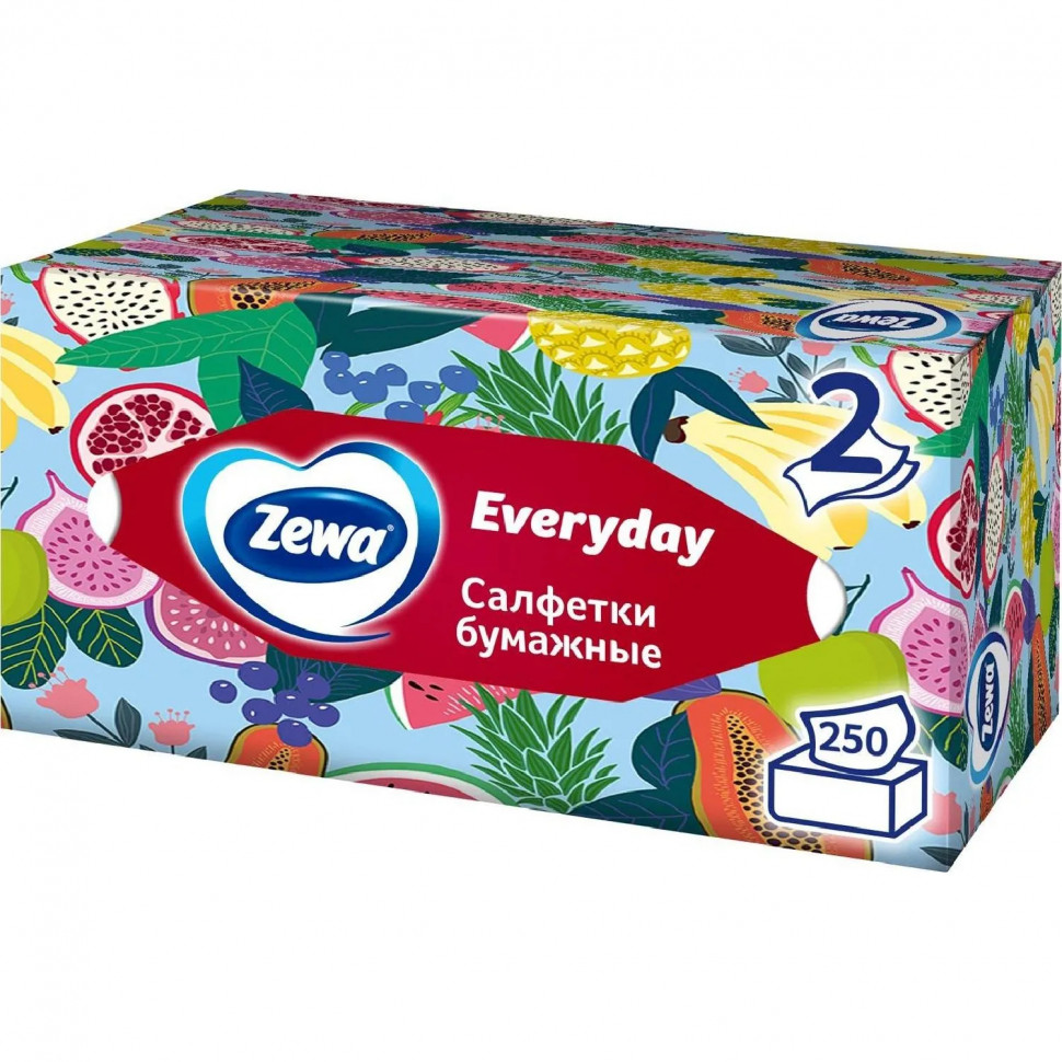 Салфетки косметические ZEWA Everyday 2-сл 250шт/уп 8679