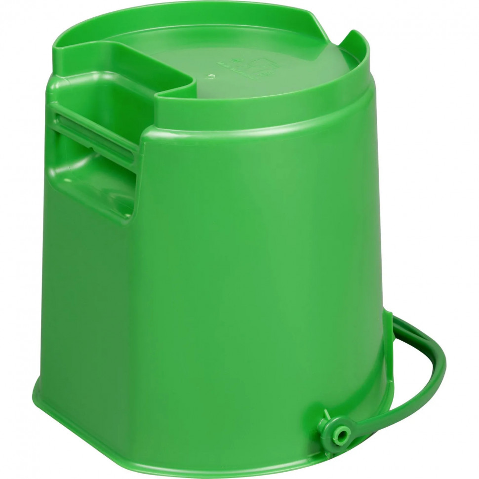 Ведро FBK 9л противоударное с армир пластик ручкой зеленое 80102-5