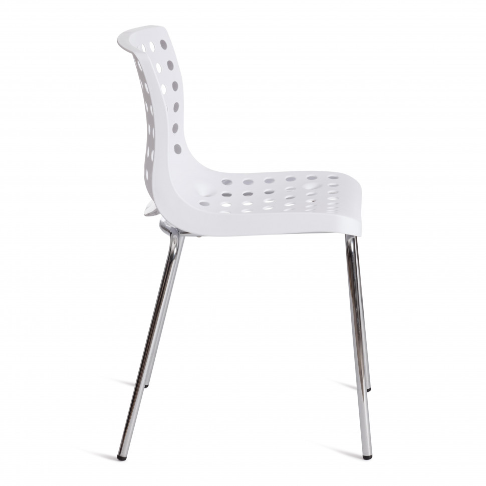 Стул SKALBERG (mod. C-084-A) металл/пластик, 46 х 56 х 79 см, White (белый) / Chrome (хром)