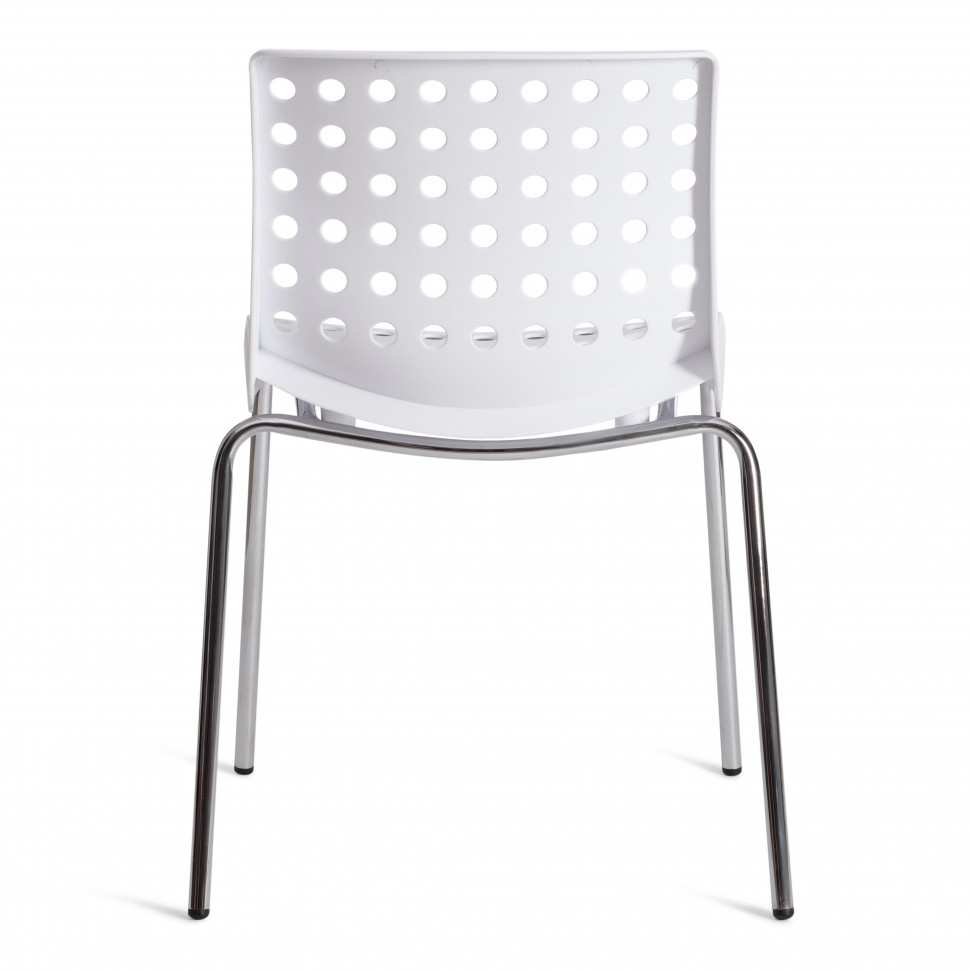 Стул SKALBERG (mod. C-084-A) металл/пластик, 46 х 56 х 79 см, White (белый) / Chrome (хром)