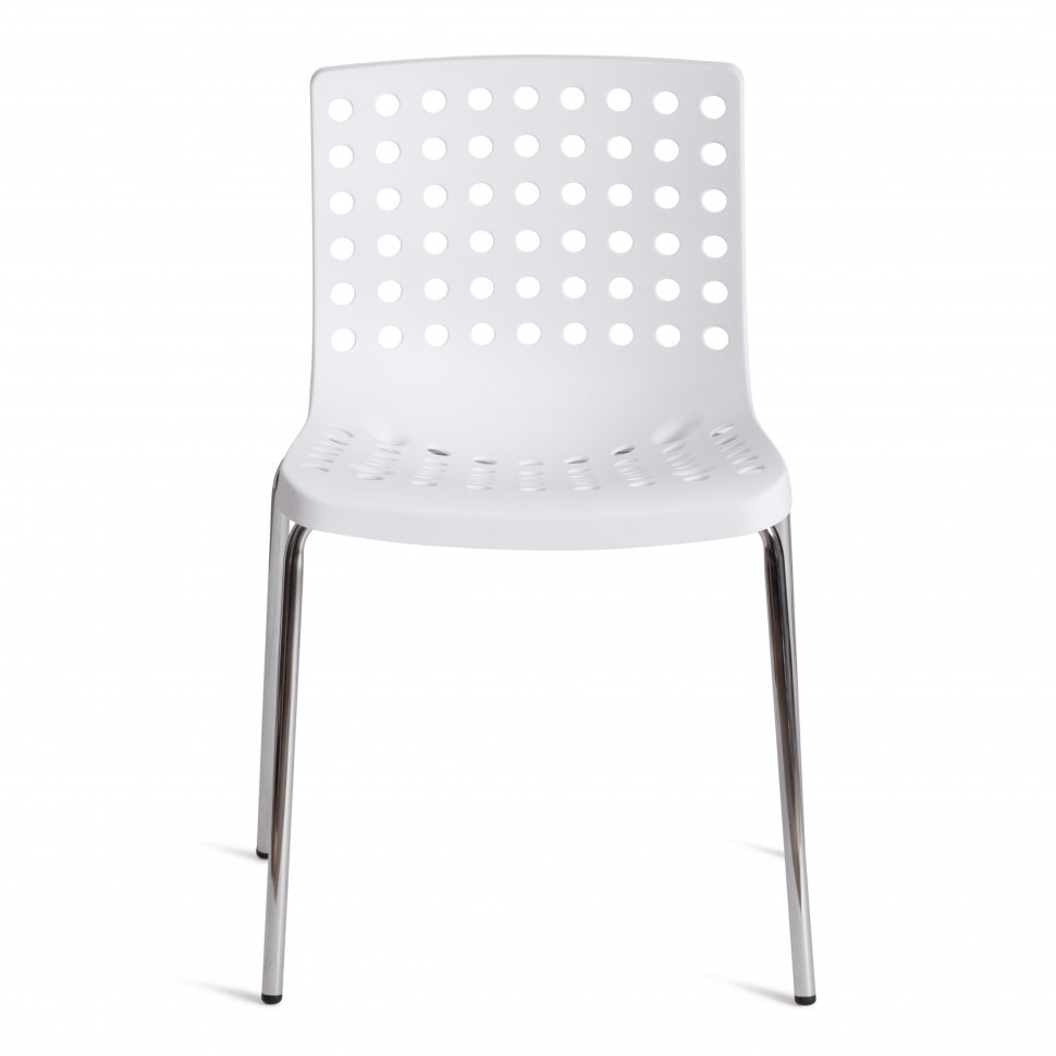 Стул SKALBERG (mod. C-084-A) металл/пластик, 46 х 56 х 79 см, White (белый) / Chrome (хром)