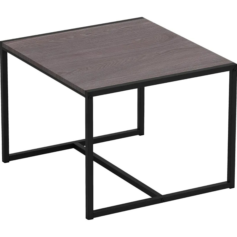 Стол журнальный TI_Комус Онега-3 490x490x455 мет чер/ЛДСП ясень анкор темн