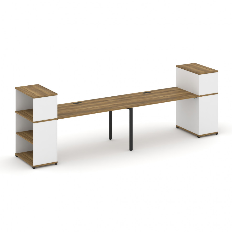 Concept Рабочая станция с опорными стеллажами с надставкой низ. CN.ORS-211 Сандал Янтарный/Белый Бри Concept Рабочая станция с опорными стеллажами с надставкой низ. CN.ORS-211 Сандал Янтарный/Белый Бри